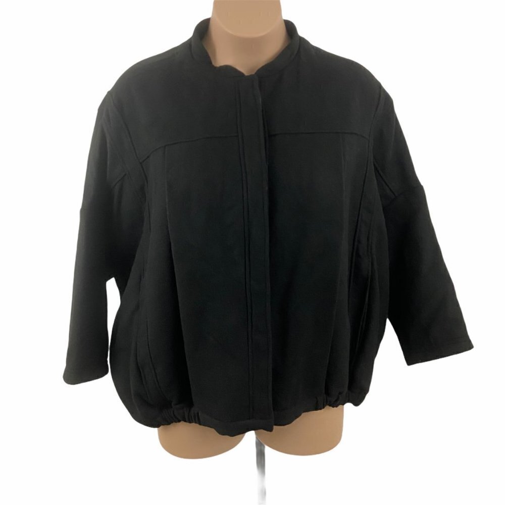 - H&M Black Wool‎ Blend Bomber Jacket Coat 14